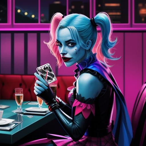 Harley Quinn on a Date: Comic Book Art