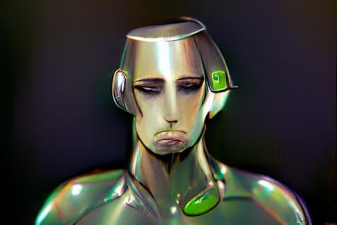 Metallic Android Lost in Despair