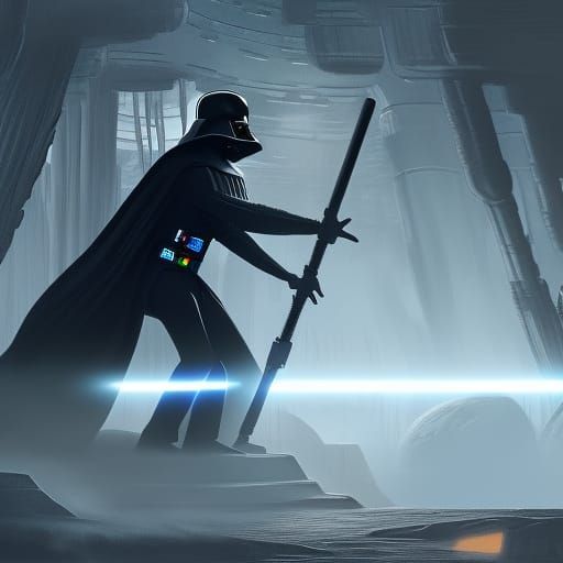 Darth Vader in Epic Fantasy Training Session with Yoda
