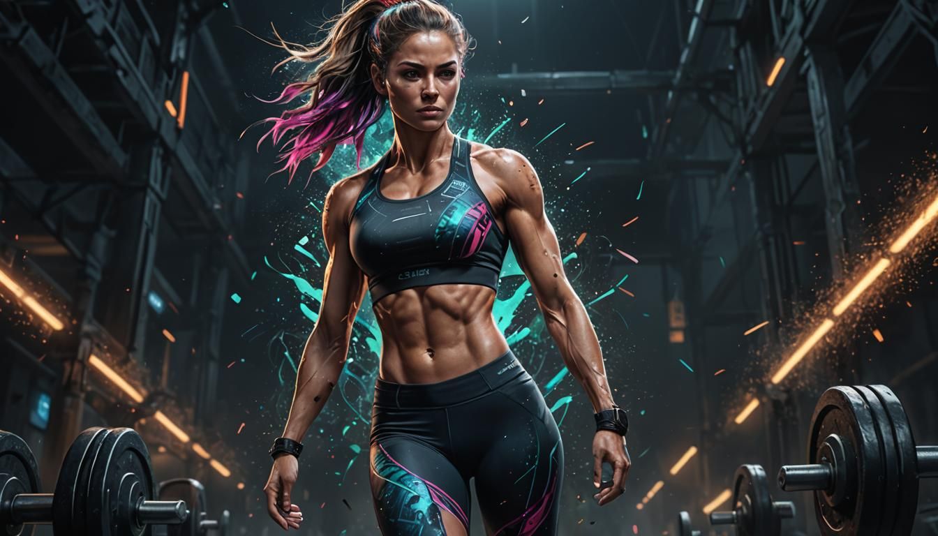 Fitness Goddess in Dark Fantasy Realm