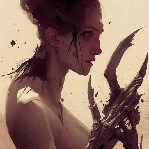 Dark Fantasy Disembowelment Scene in Moody Atmosphere