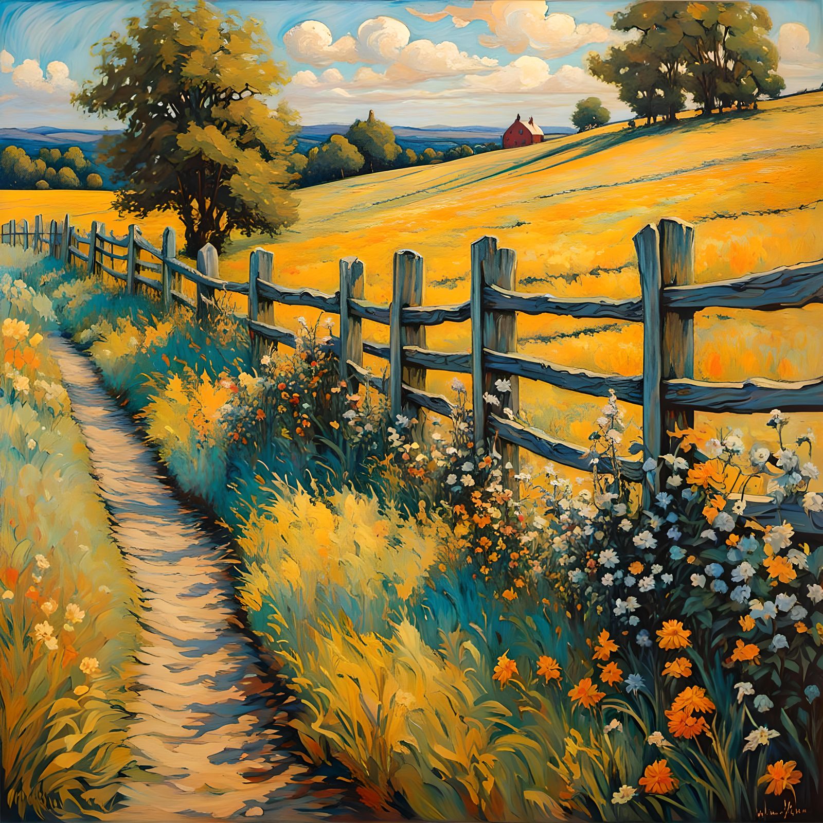 The Fence in Art Nouveau Style