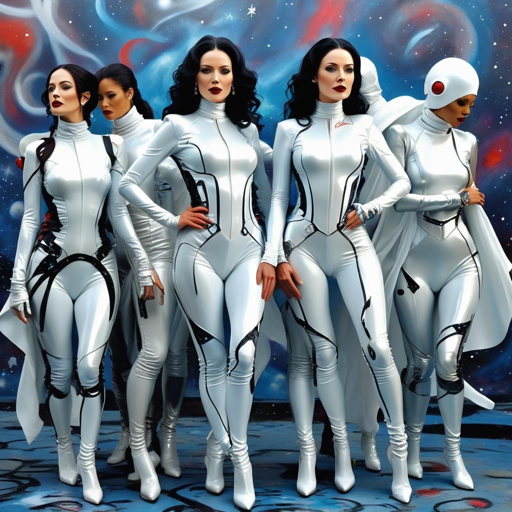 Galactic Goddess in Futuristic Attire