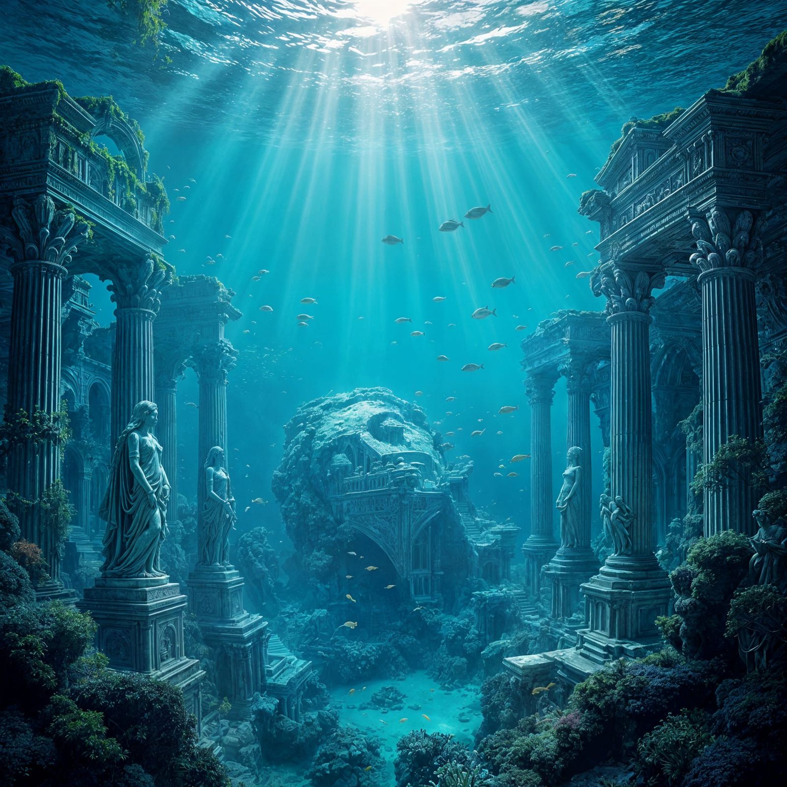 Sunken City Oasis: Fantasy Underwater Metropolis