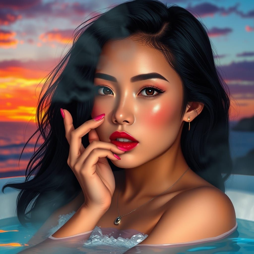 Serenely Bathing in Sunset Splendor