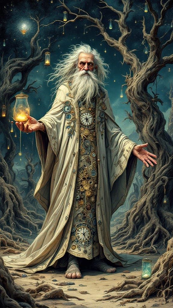 Timeless Surrealist Icon with Embellished Cloak