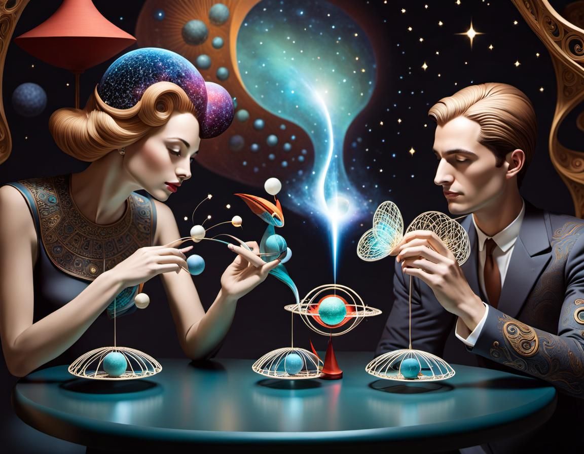 Cosmic Union in Metallic Elegance