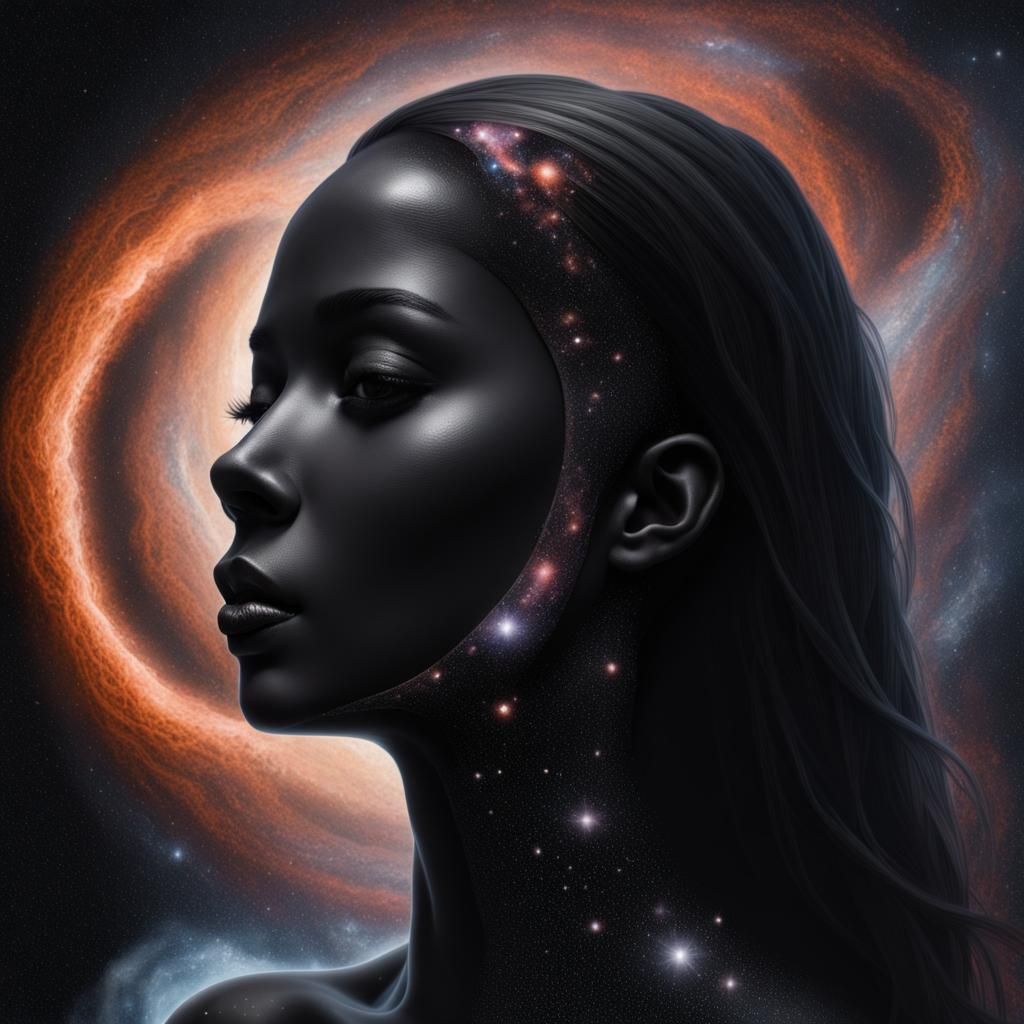 Celestial Goddess Adrift in Cosmic Voids