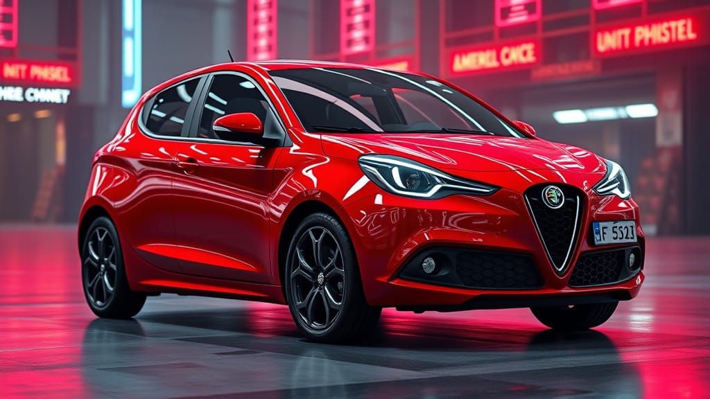 2025 Alfa Romeo Yaris in Futuristic Cyberpunk Style