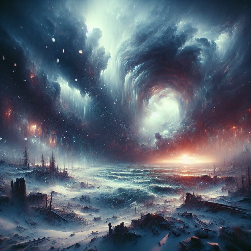 Lost in a Toxic Skies Apocalyptic Wasteland in Digital Matte...