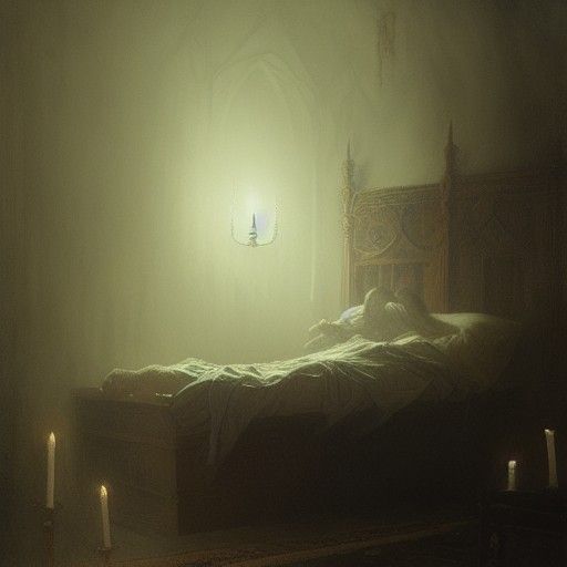 Dark Horror Scene of a Monster Under the Bed