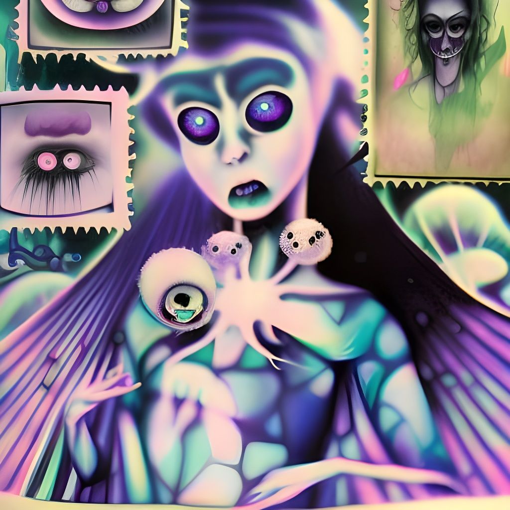 Ethereal Goth Goddess with Fiery Spirit