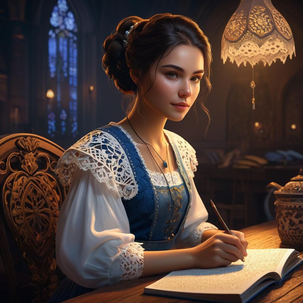 Stylized Slovenian Portrait in Traditional Attire Creating A...