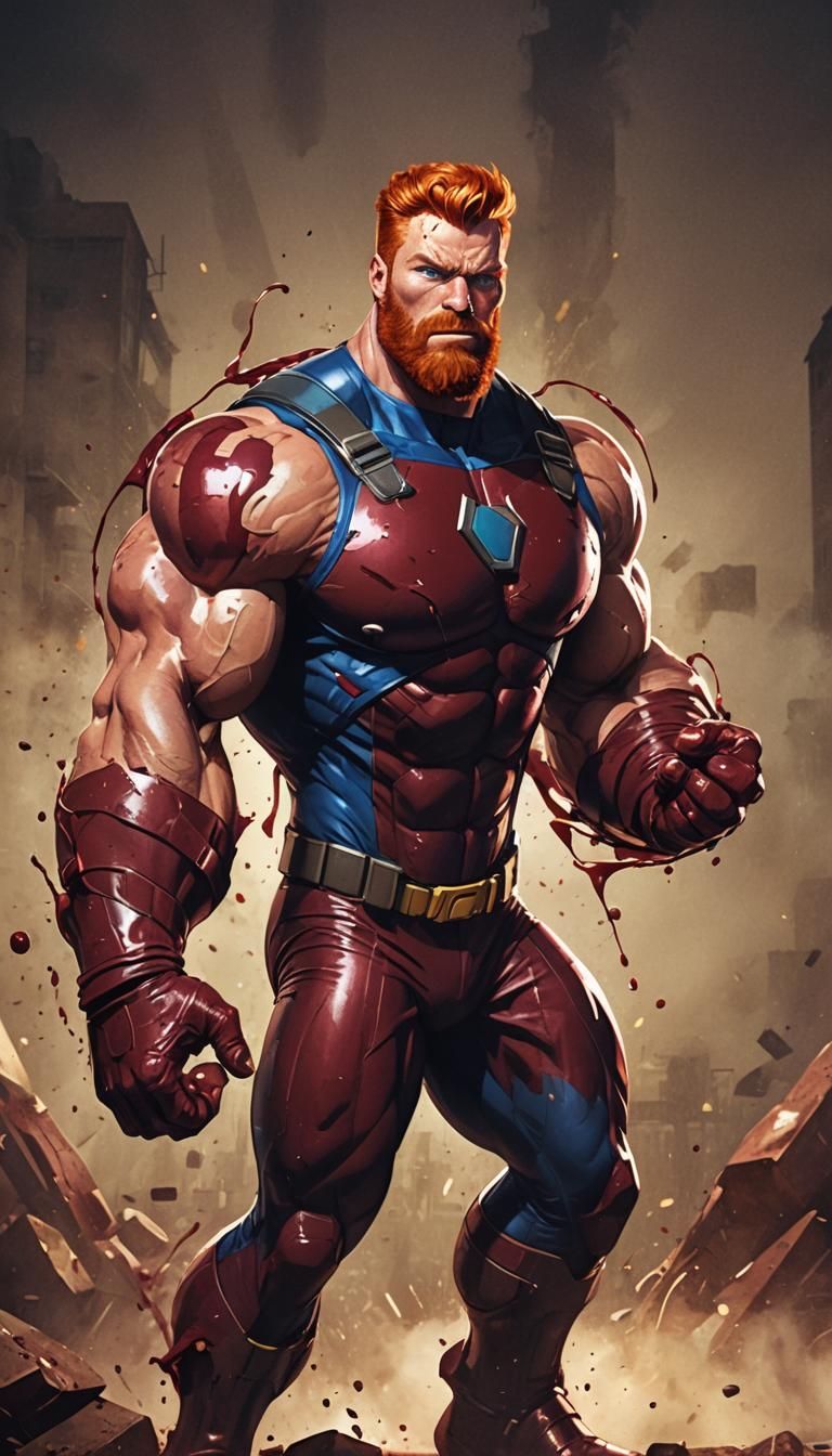 Classic Cartoon Superhero Unleashes Epic Masculinity