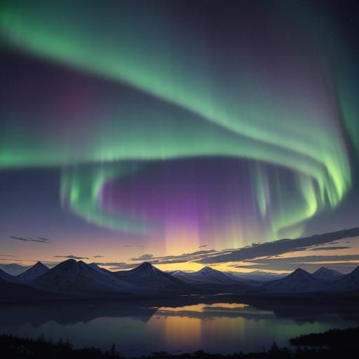 Ethereal Aurora Dance in Vibrant Hues