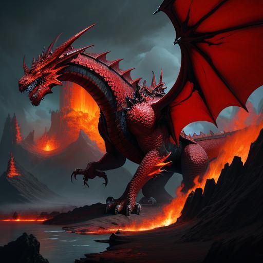 Epic Dragon Ignites in Deep, Vibrant Hues