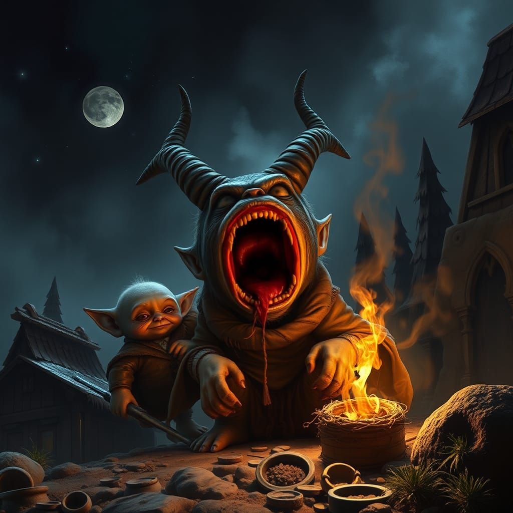 Epic Digital Painting of a Misanthropic Figure in a Dramatic...