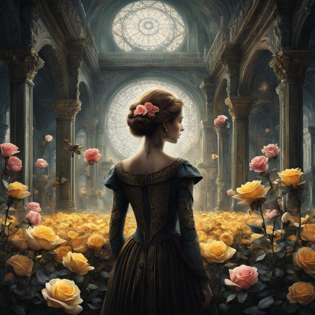 Roses and Poetry in Watercolor and Ink