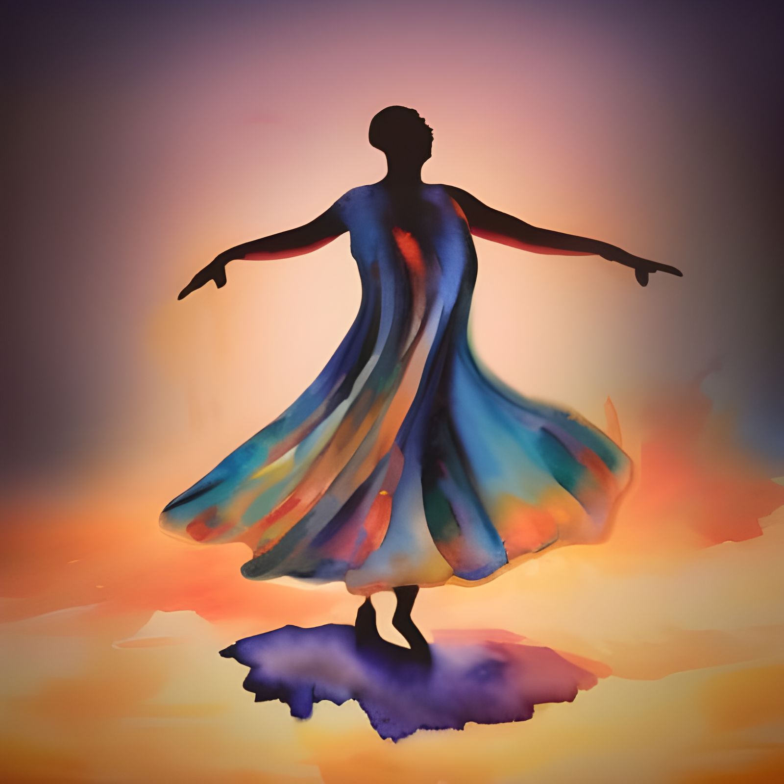 The Essence of Dance in Vibrant Watercolor