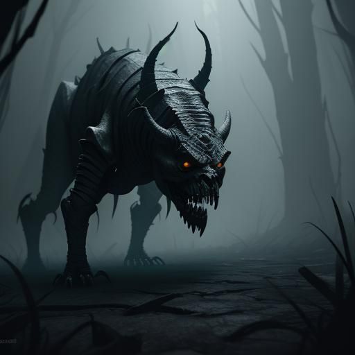 Dark Fantasy Abomination Crawls Through Shadows