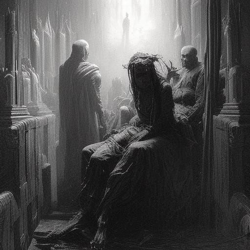 Dark Fantasy Scene in Gothic Horror Style