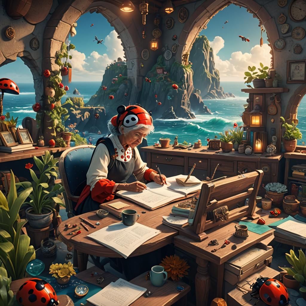 Whimsical Hygge Home by the Ocean in a Fantasy World