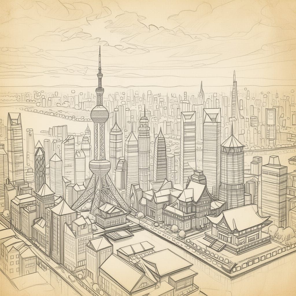 Pencil Sketch with Antique Parchment Effect