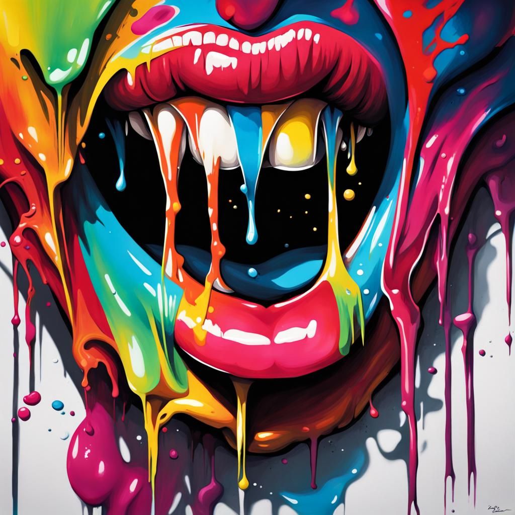 Vibrant Street Art Mural in High Contrast Colors