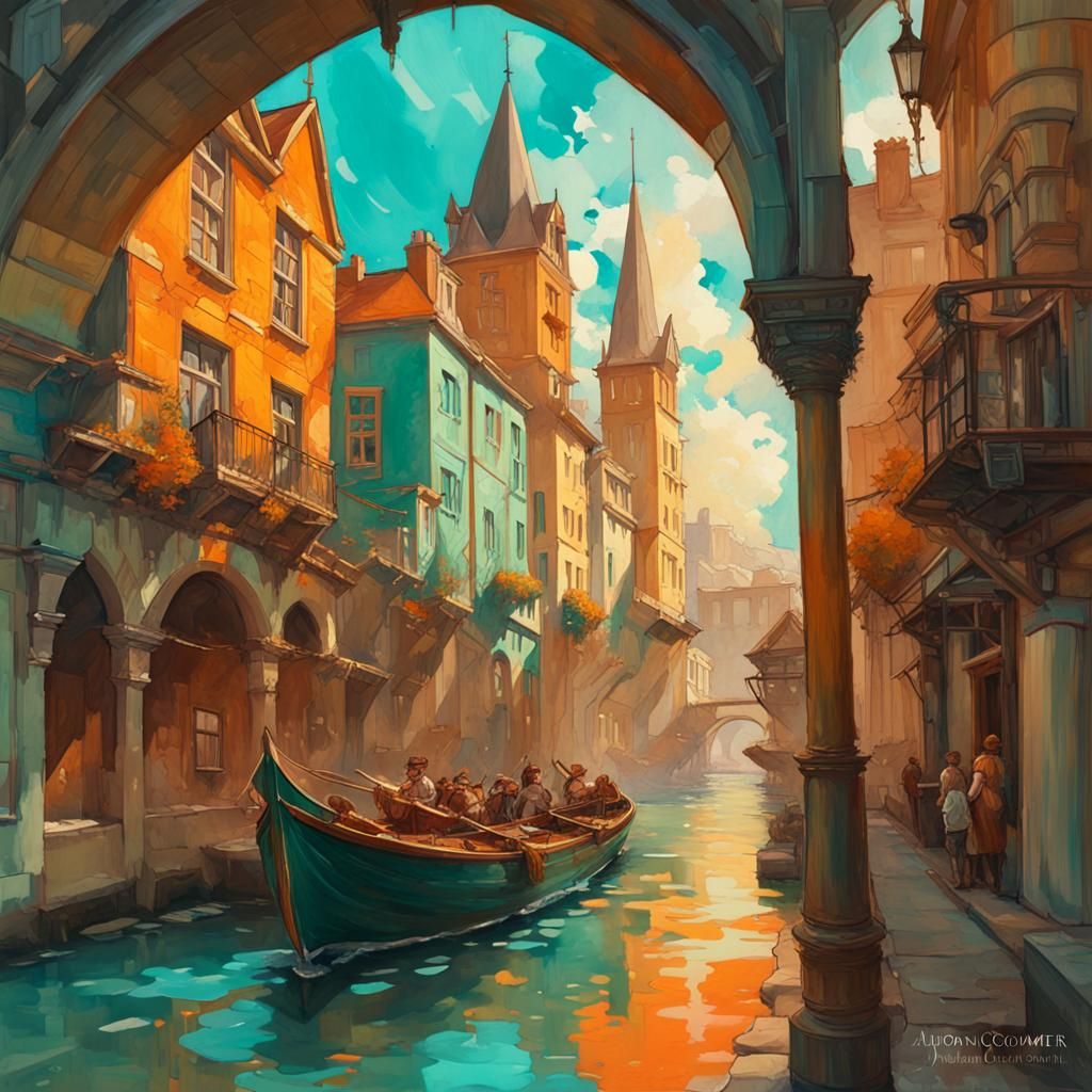 Hyperdetailed Ireland Landscape in Triadic Gouache Style