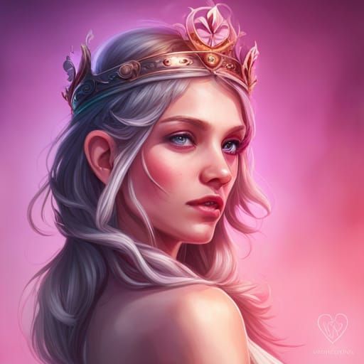 princess with a pink crown