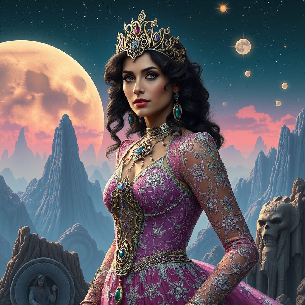 Regal Deja Thoris in Art Nouveau Asarian Gown