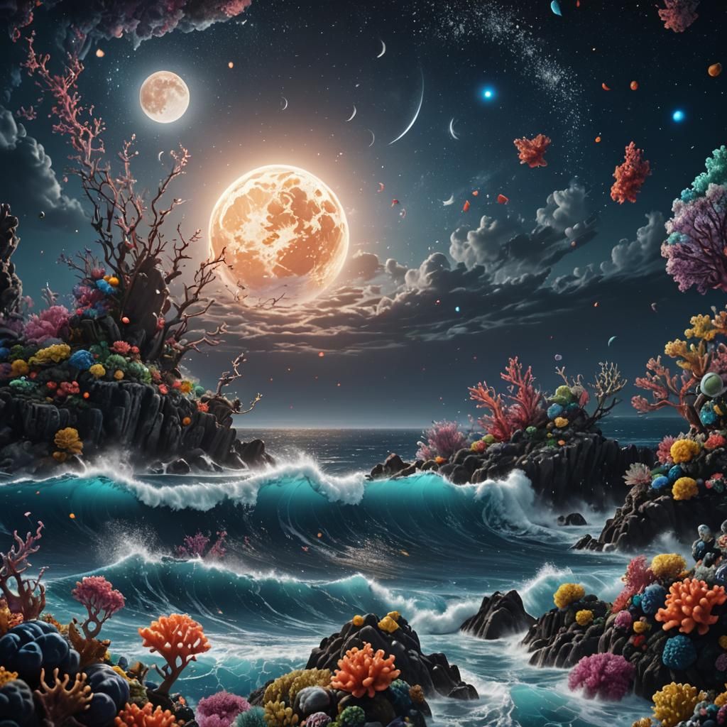 Breathtakingly Realistic Oceanic Dreamscape in Vibrant Hues