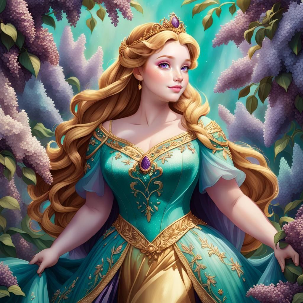 Ethereal Disney-Inspired Princess Amidst Lilacs