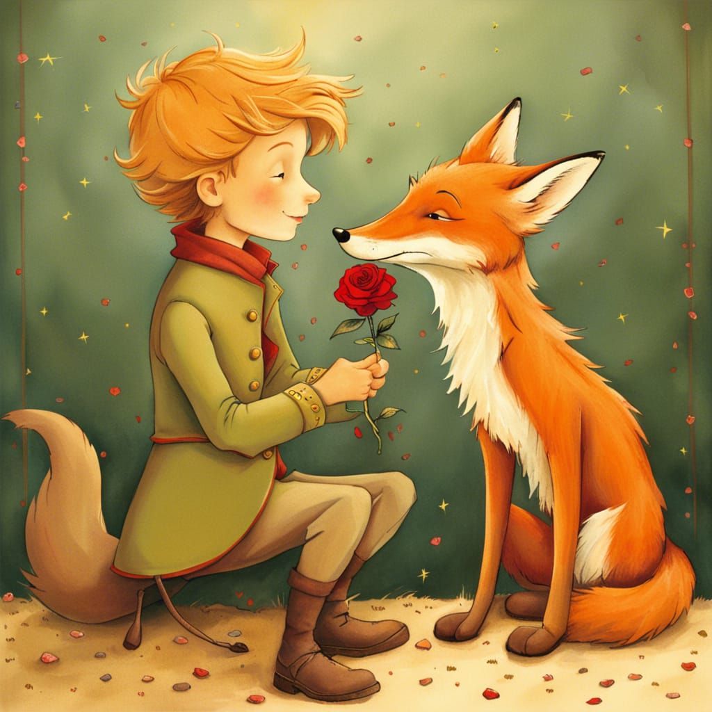 the little prince gives the fox a rose