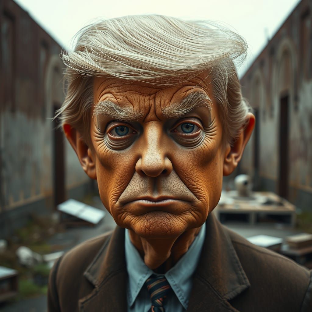 Hyperrealistic Alien Portrait in Tim Burton Style