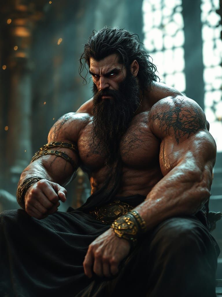 Hades in Hell Throne Room, Realistic God Weightlifting