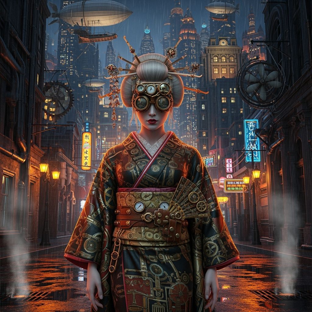 A steampunk geisha.
