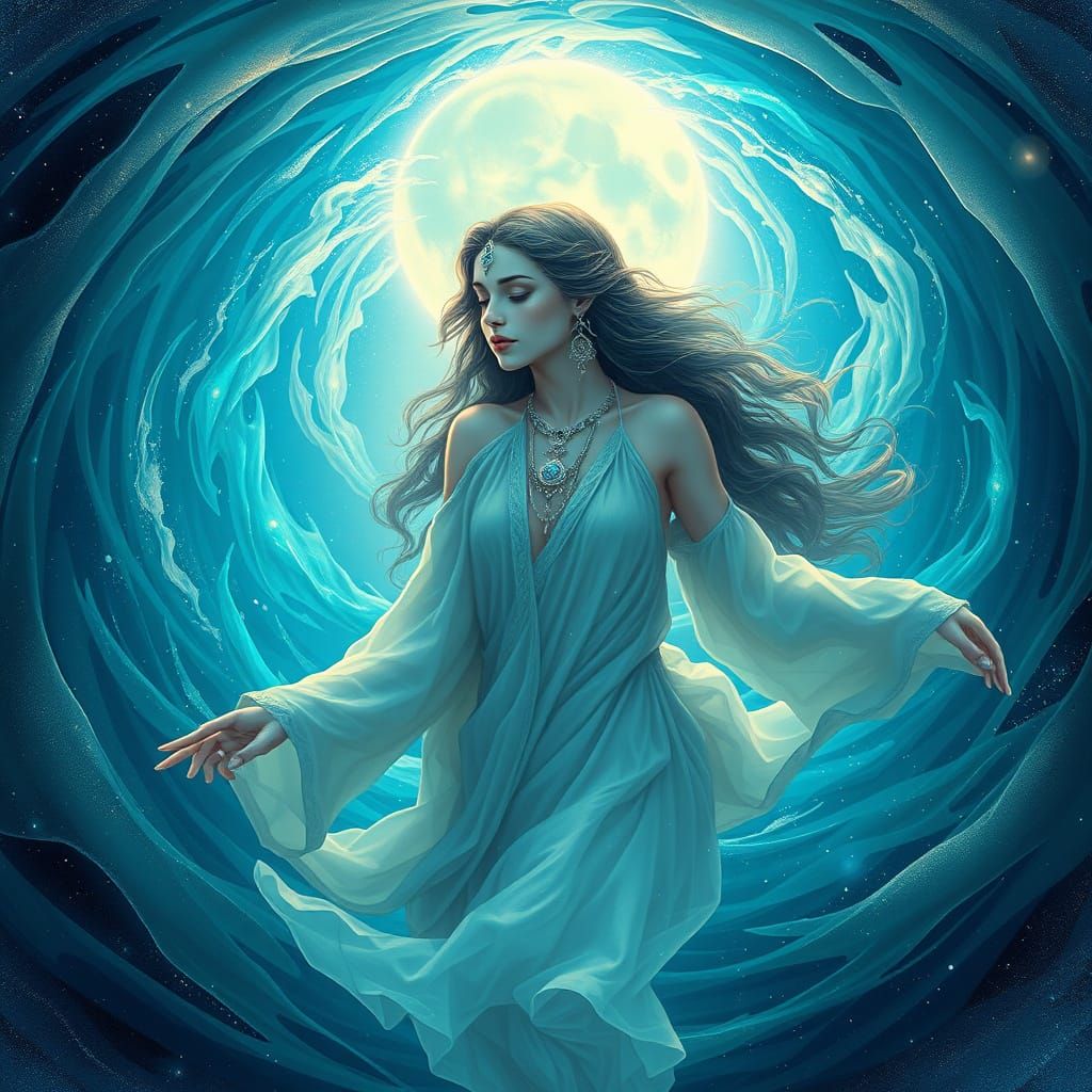 Ethereal Goddess in Cosmic Aquatics