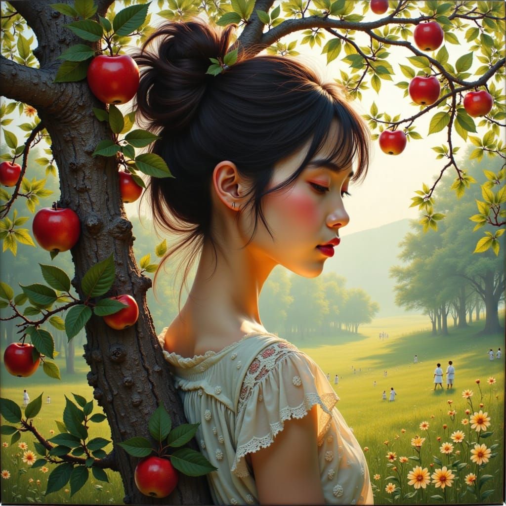 Girl Apple Orchard,,,,,,