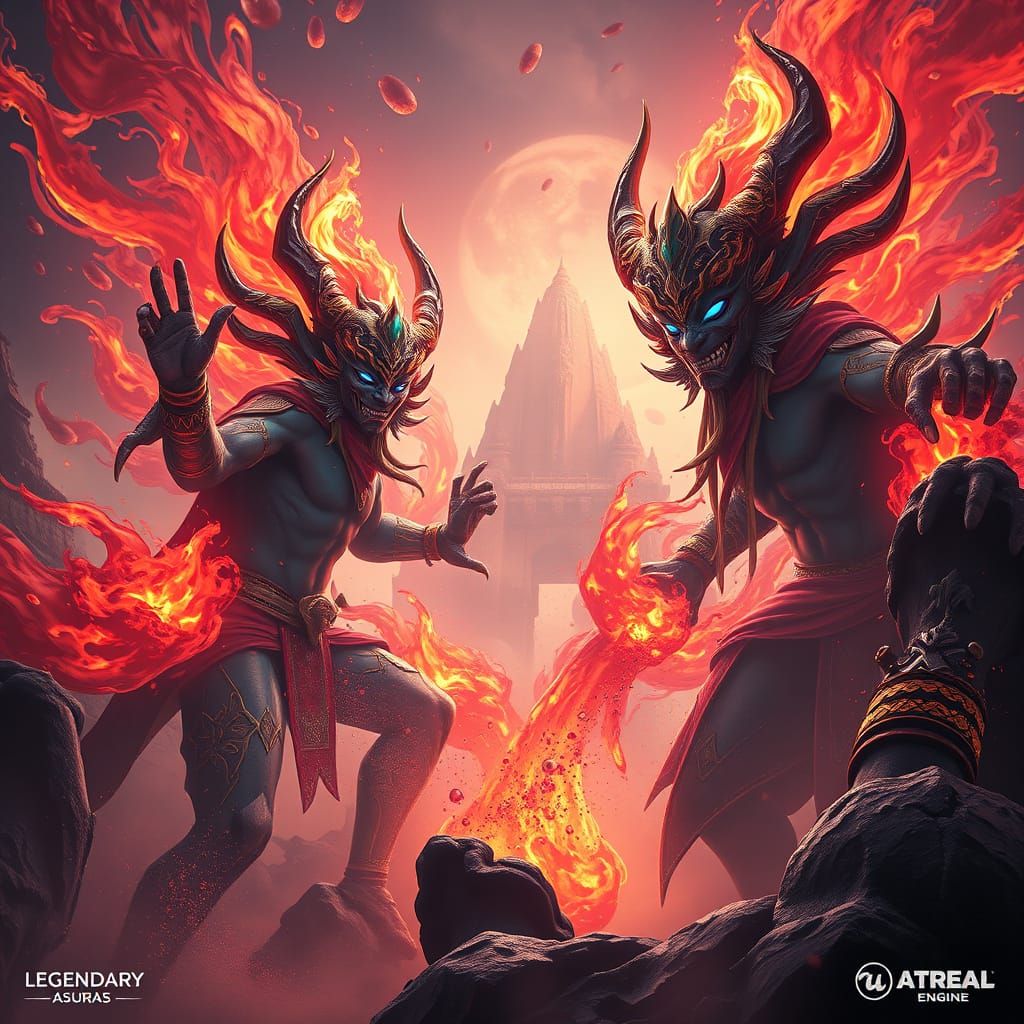 Epic Asura Realms in Vibrant Splendor