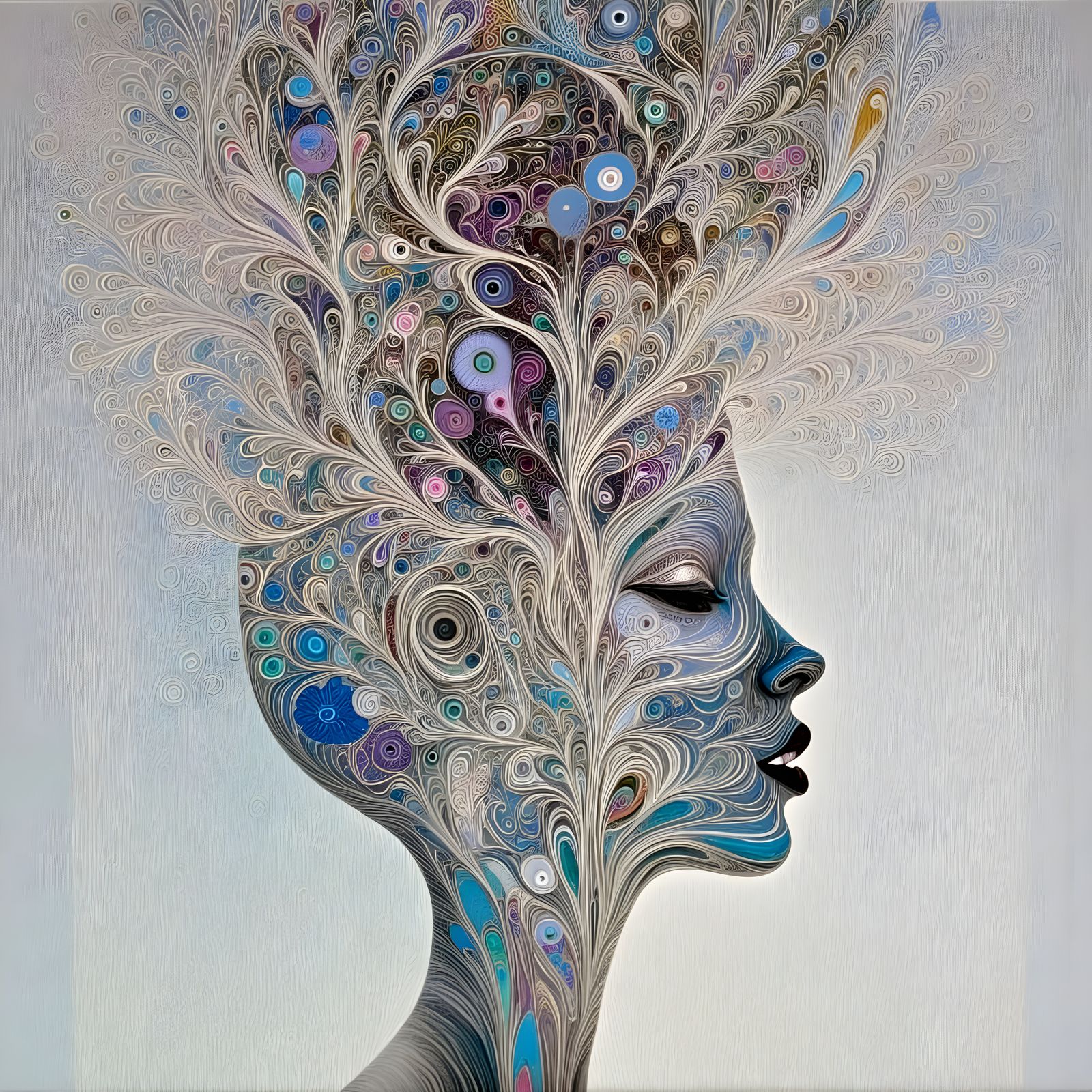 Surreal Kitchen Goddess in Mosaic Dreamscape