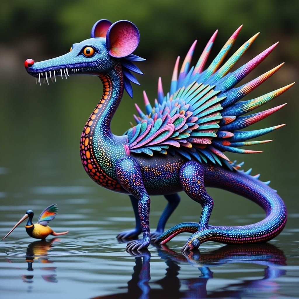 Majestic Alebrije Hybrid by Reflective Water