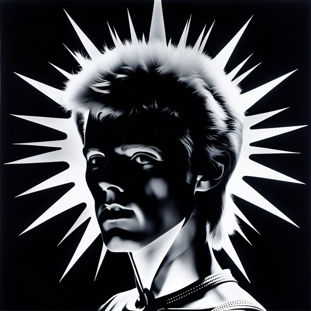 Galactic Portrait in Vintage Photogram Style