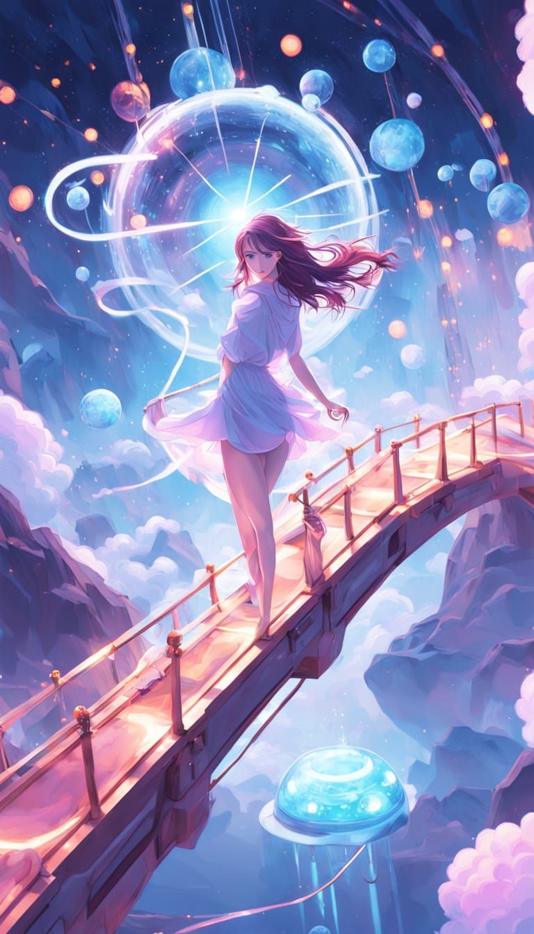 Bridges in Vibrant Neon Glow