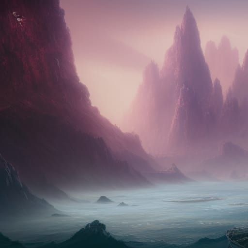 Surreal Waterway Scene Unveils Hidden Mysteries in Dazzling,...