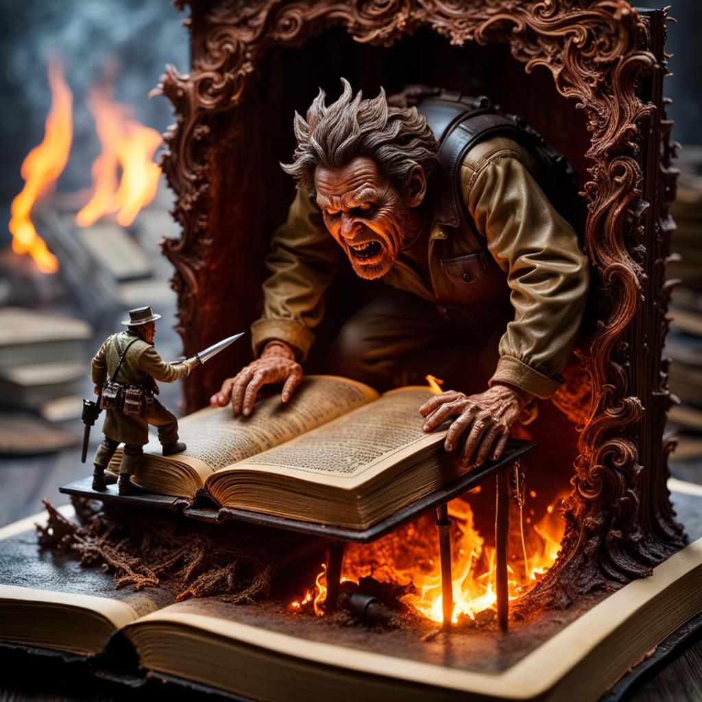 Miniature Worlds Emerge from a Haunting Old Book in a Cosmic...