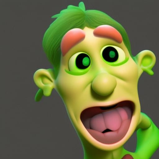 Vibrant Boy in Colorful Radial Gradient World