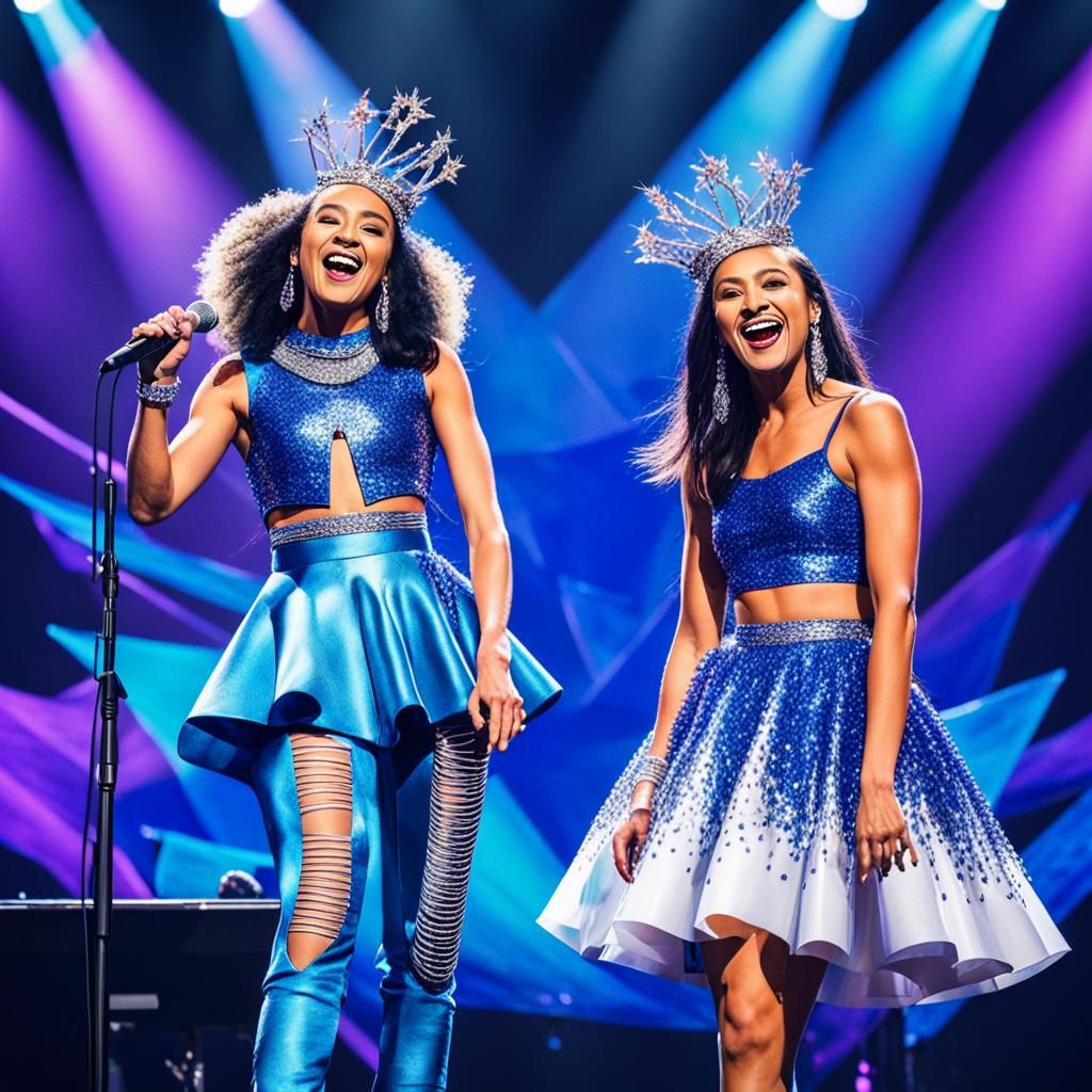 Glamorous Eurovision Superstar Performs with Vibrant Stage P...