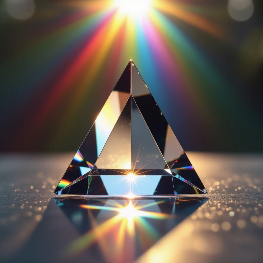 Prism Refracts Light into Rainbow Colors