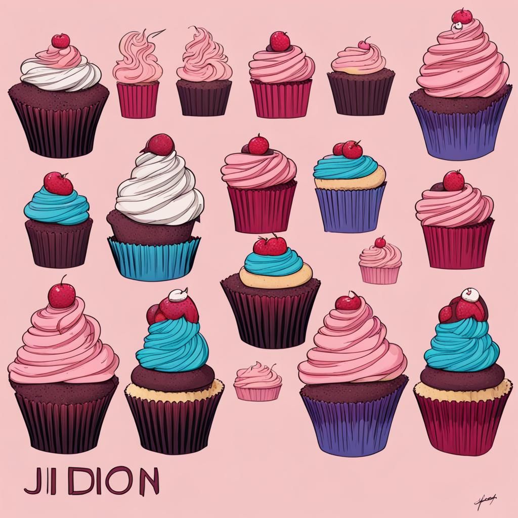 Whimsical Pastel Cupcake Art